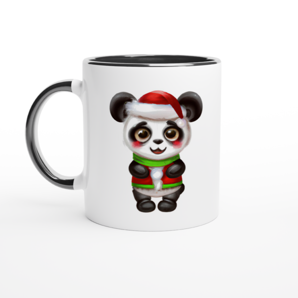 A mug with cute panda in christmas dress, sold by Zelconcepts.